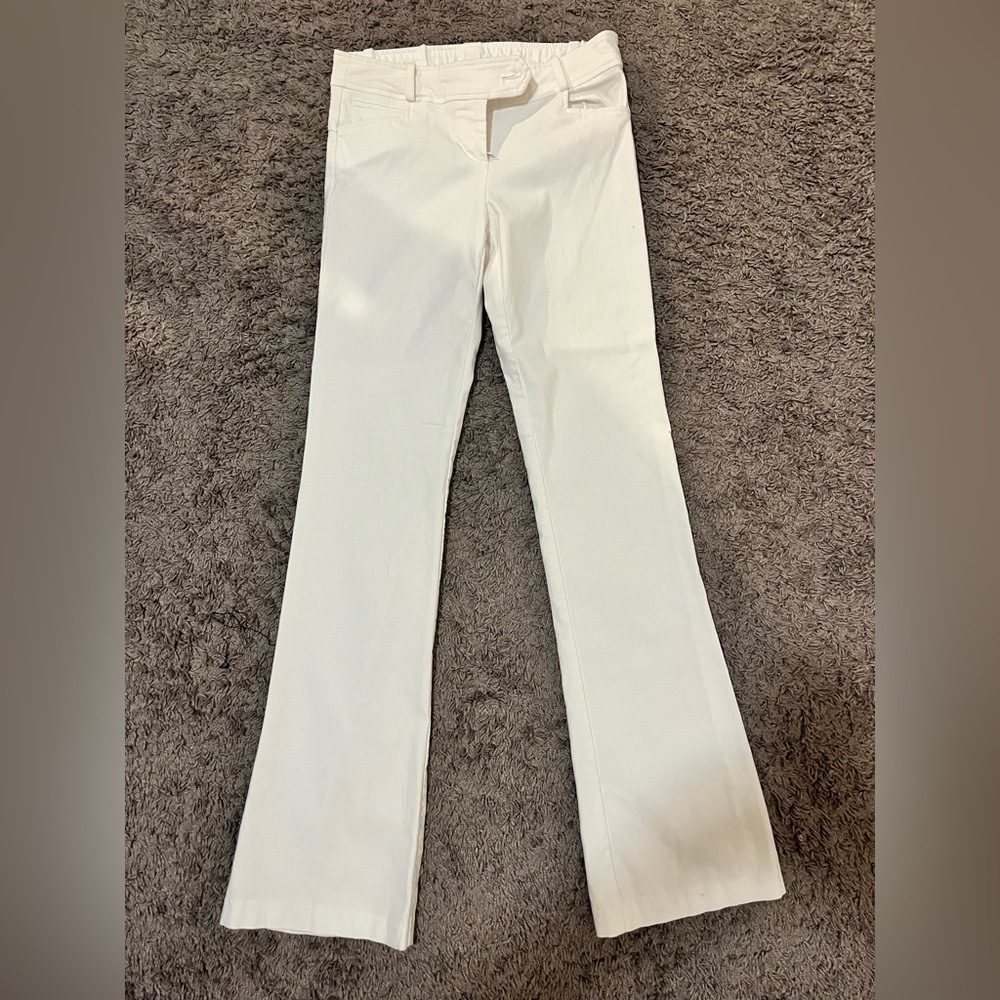 Papaya white low rise flare pants